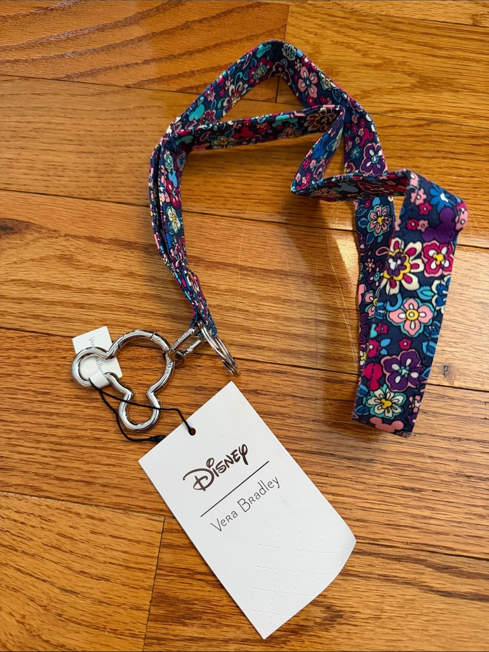 Vera Bradley Floral Lanyard with Mickey Key Ring